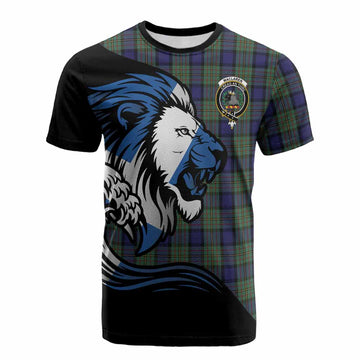 MacLaren (McLaren) Tartan Crest Cotton T-shirt Scottish Golden Lions Wave Flow