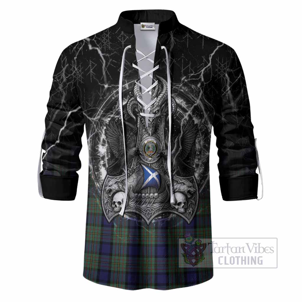 MacLaren (McLaren) Tartan Crest Ghillie Shirt Celtic Odin's Raven Legacy