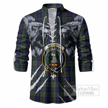 MacLaren (McLaren) Tartan Crest Ghillie Shirt Ferocious Lion Style
