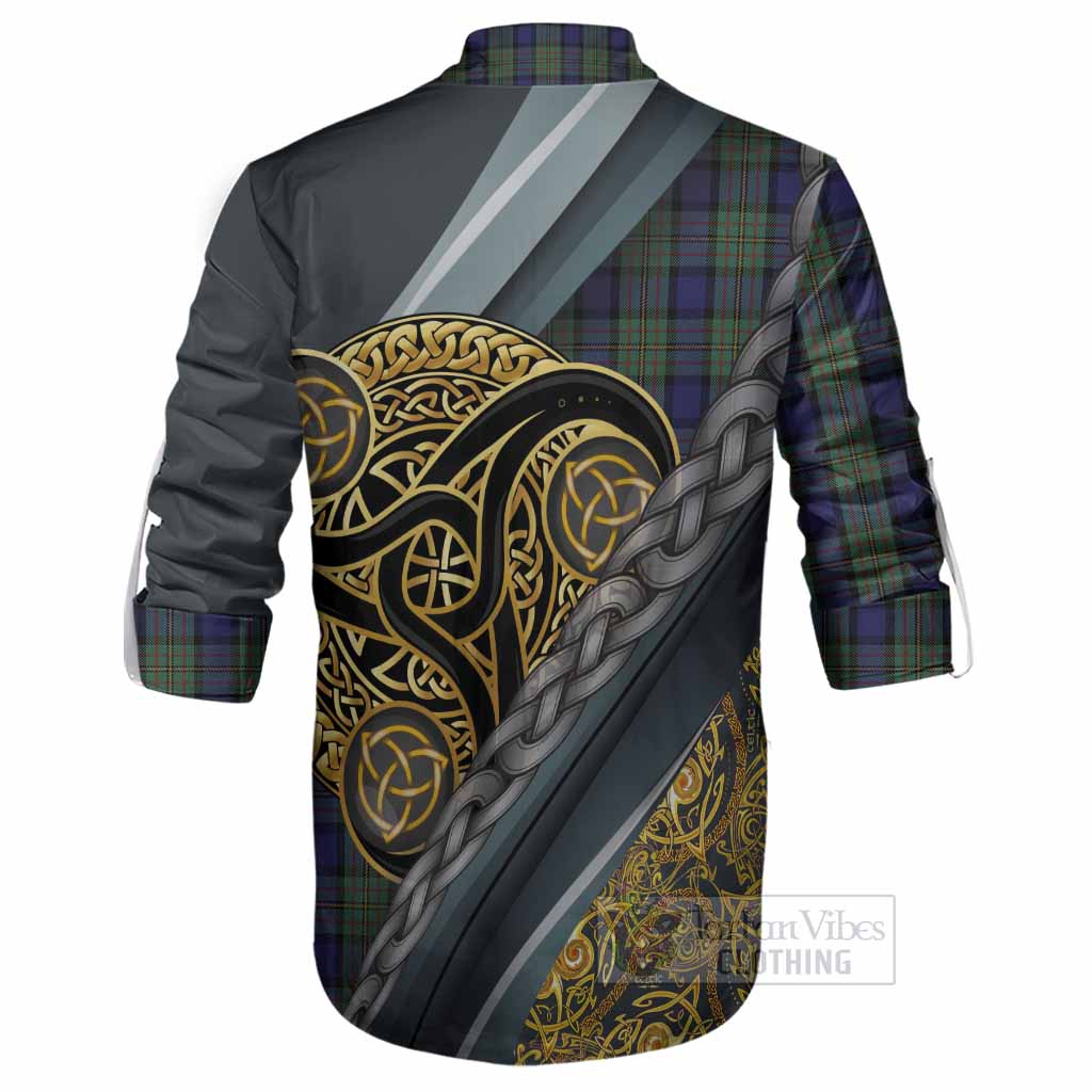 MacLaren (McLaren) Tartan Crest Ghillie Shirt Scottish Triskele Celtic