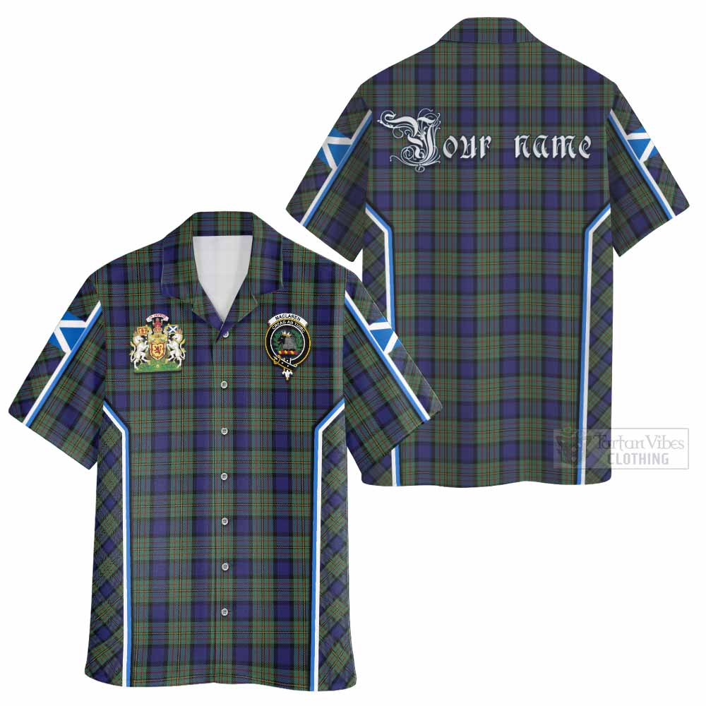 MacLaren (McLaren) Tartan Crest Hawaiian Shirt Scotland Coat of Arm Flag Style - Tartan Vibes Clothing