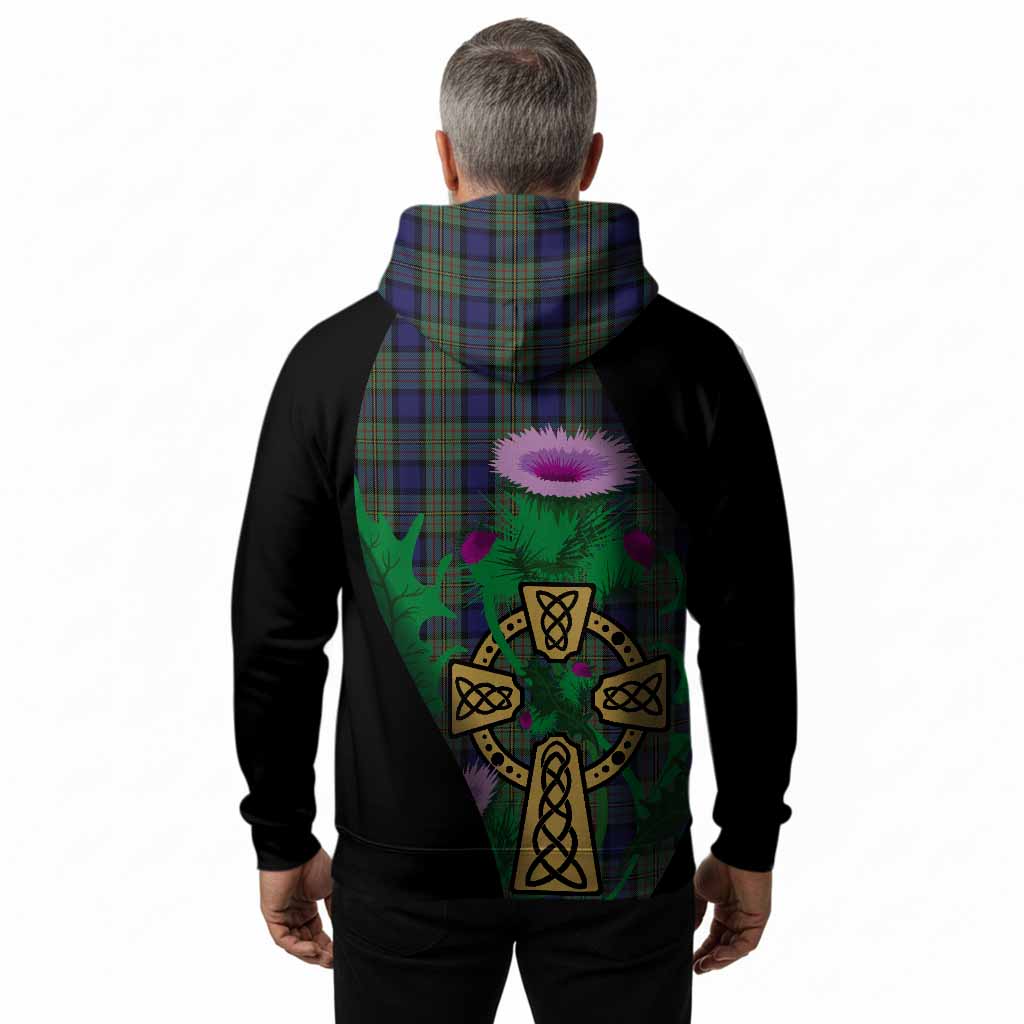 MacLaren (McLaren) Tartan Crest Hoodie Celtic Cross Thistle Flowers