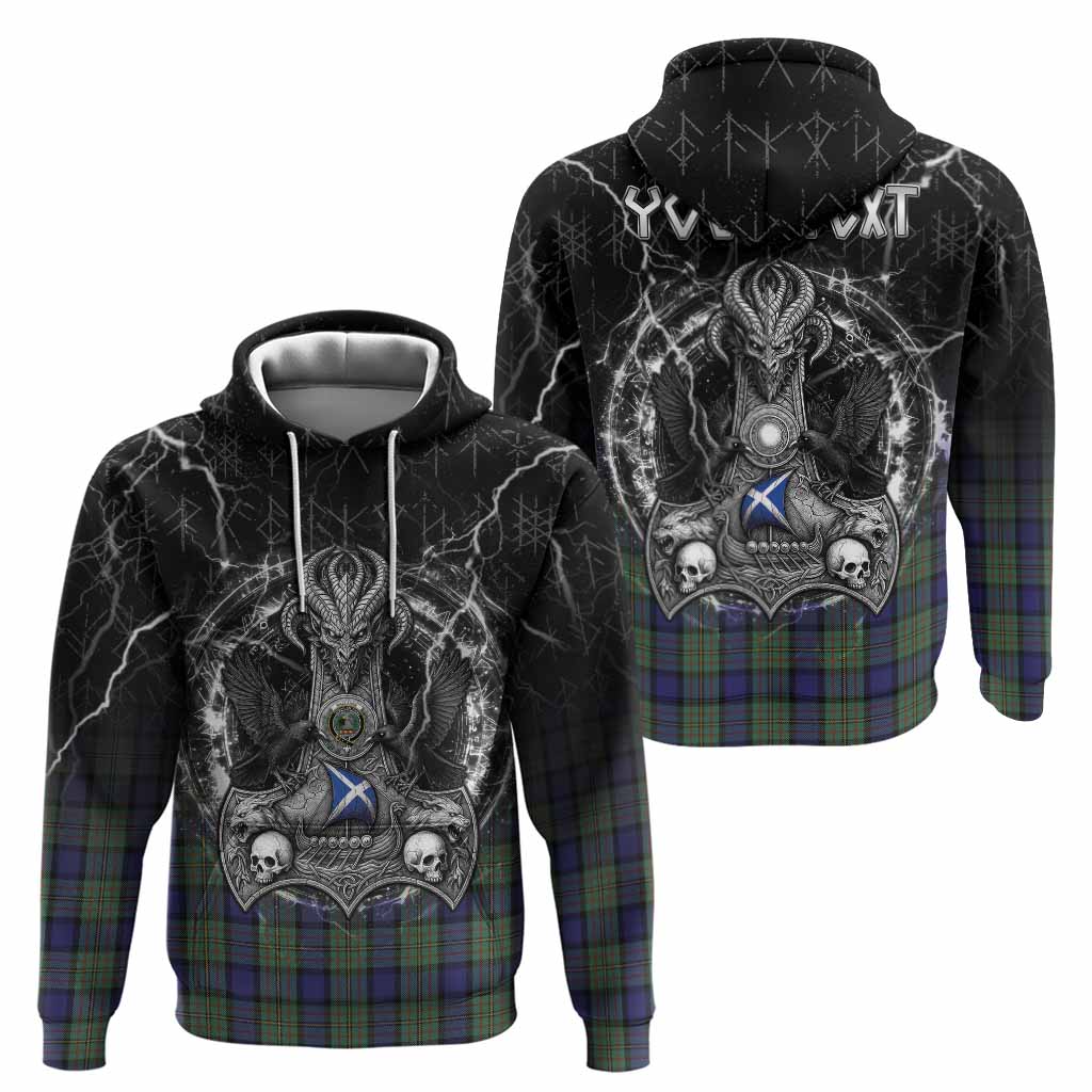 MacLaren (McLaren) Tartan Crest Hoodie Celtic Odin's Raven Legacy