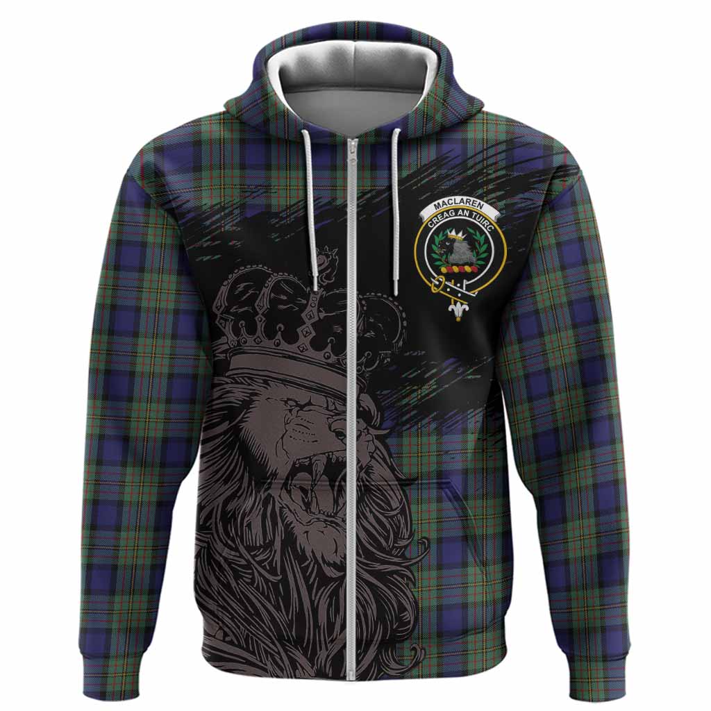 MacLaren (McLaren) Tartan Crest Hoodie Crowned Lion Heritage Style