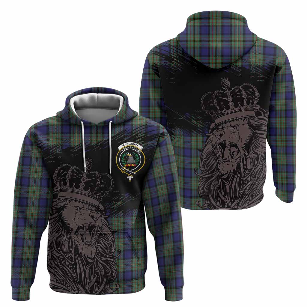 MacLaren (McLaren) Tartan Crest Hoodie Crowned Lion Heritage Style