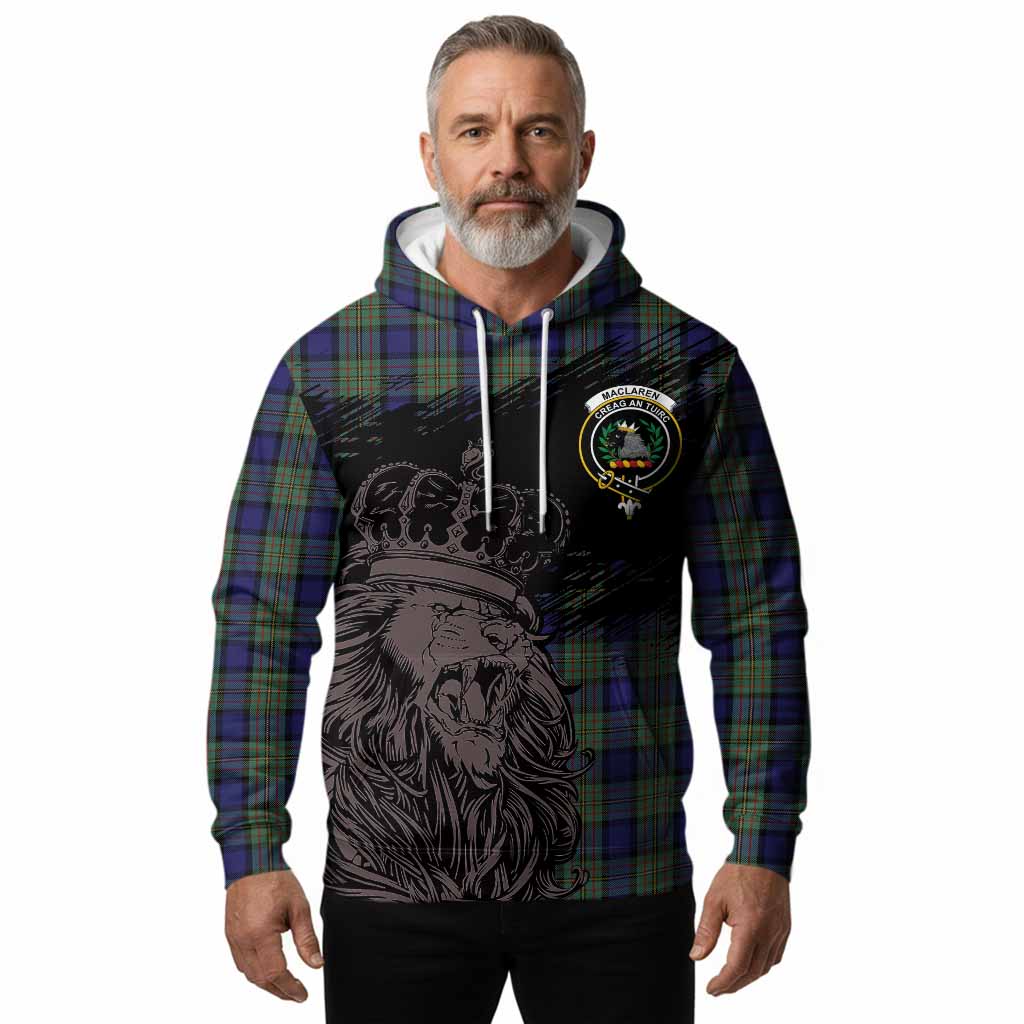 MacLaren (McLaren) Tartan Crest Hoodie Crowned Lion Heritage Style