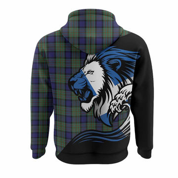 MacLaren (McLaren) Tartan Crest Hoodie Scottish Golden Lions Wave Flow