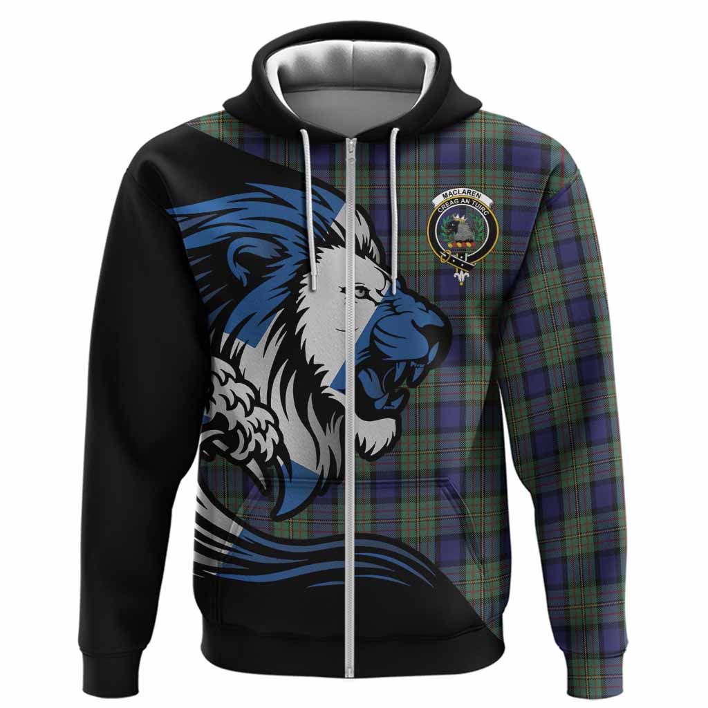 MacLaren (McLaren) Tartan Crest Hoodie Scottish Golden Lions Wave Flow