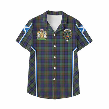 MacLaren (McLaren) Tartan Crest Kid Hawaiian Shirt Scotland Coat of Arm Flag Style - Tartan Vibes Clothing