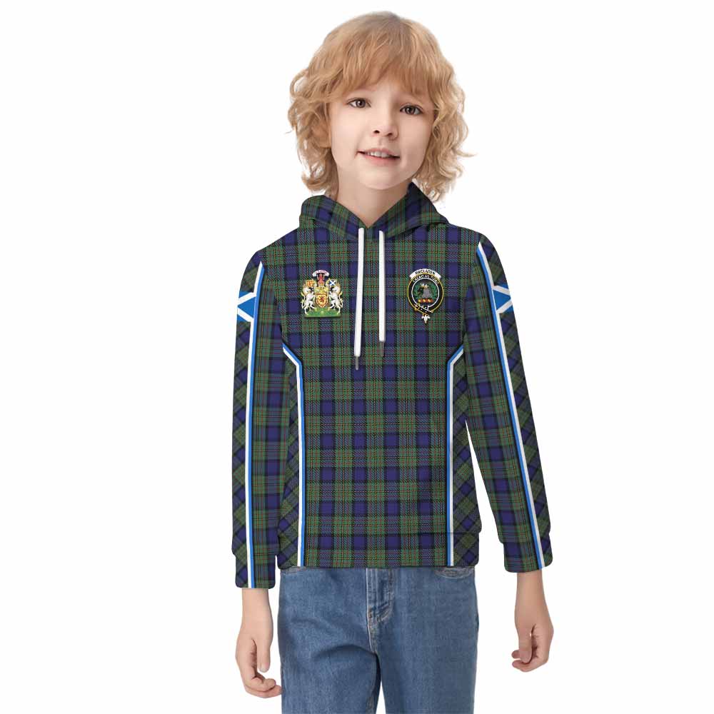 MacLaren (McLaren) Tartan Crest Kid Hoodie Scotland Coat of Arm Flag Style - Tartan Vibes Clothing