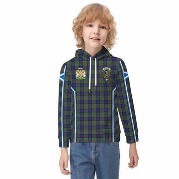 MacLaren (McLaren) Tartan Crest Kid Hoodie Scotland Coat of Arm Flag Style - Tartan Vibes Clothing