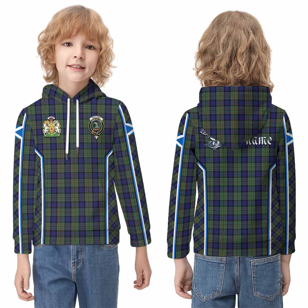 MacLaren (McLaren) Tartan Crest Kid Hoodie Scotland Coat of Arm Flag Style - Tartan Vibes Clothing