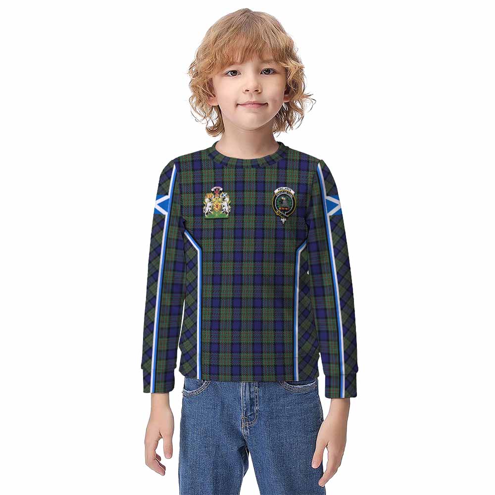 MacLaren (McLaren) Tartan Crest Kid Knitted Sweatshirt Scotland Coat of Arm Flag Style - Tartan Vibes Clothing