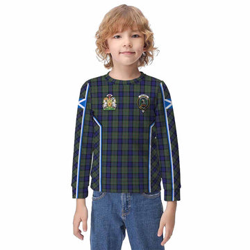 MacLaren (McLaren) Tartan Crest Kid Knitted Sweatshirt Scotland Coat of Arm Flag Style - Tartan Vibes Clothing