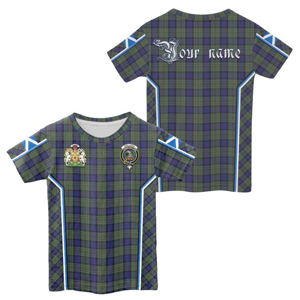 MacLaren (McLaren) Tartan Crest Kid T-shirt Scotland Coat of Arm Flag Style - Tartan Vibes Clothing