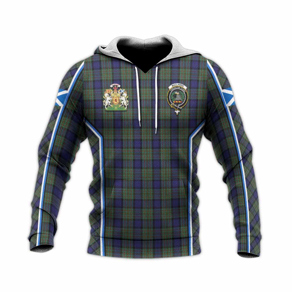 MacLaren (McLaren) Tartan Crest Knitted Hoodie Scotland Coat of Arm Flag Style - Tartan Vibes Clothing