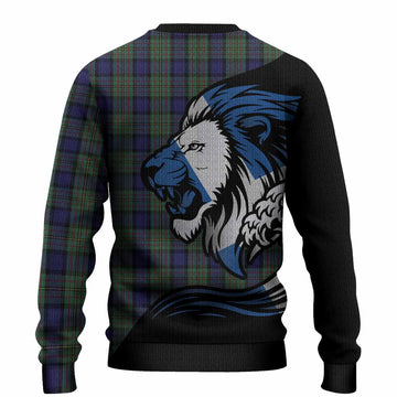 MacLaren (McLaren) Tartan Crest Knitted Sweater Scottish Golden Lions Wave Flow