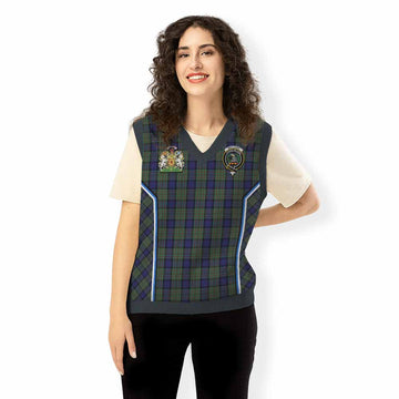 MacLaren (McLaren) Tartan Crest Knitted V-Neck Vest Scotland Coat of Arm Flag Style