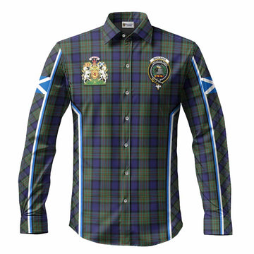 MacLaren (McLaren) Tartan Crest Long Sleeve Button Shirts Scotland Coat of Arm Flag Style - Tartan Vibes Clothing