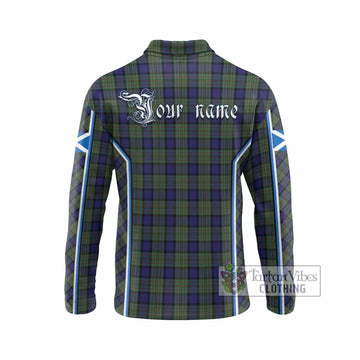 MacLaren (McLaren) Tartan Crest Long Sleeve Polo Shirt Scotland Coat of Arm Flag Style - Tartan Vibes Clothing