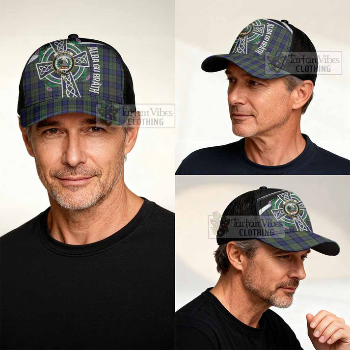 MacLaren (McLaren) Tartan Crest Mesh Trucker Cap Scottish Thistle Celtic Cross Alba Gu Brath