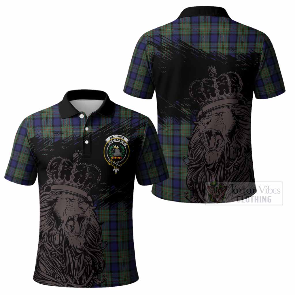 MacLaren (McLaren) Tartan Crest Polo Shirt Crowned Lion Heritage Style