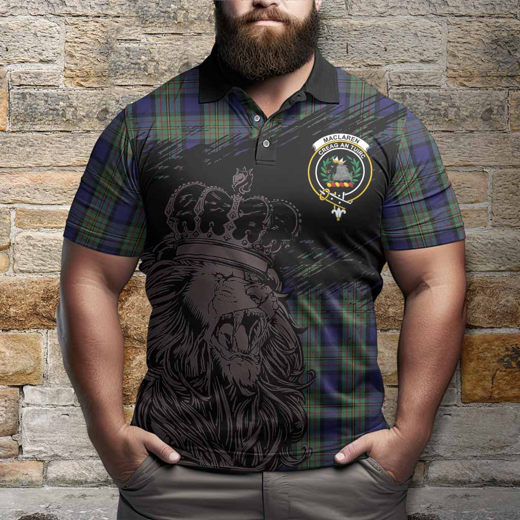 MacLaren (McLaren) Tartan Crest Polo Shirt Crowned Lion Heritage Style