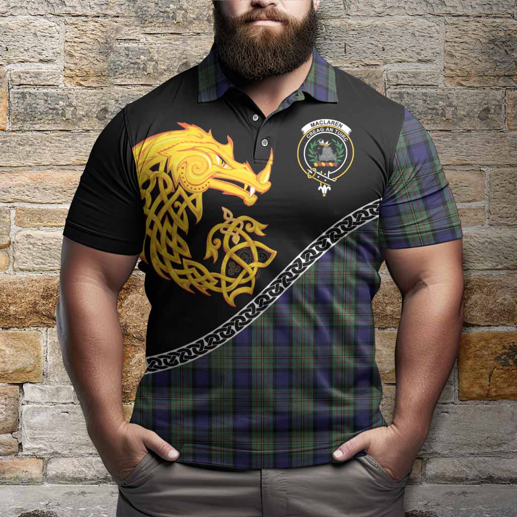MacLaren (McLaren) Tartan Crest Polo Shirt Legendary Dragon Knot Half Style