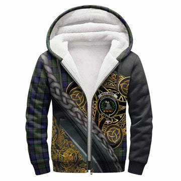 MacLaren (McLaren) Tartan Crest Sherpa Hoodie Scottish Triskele Celtic