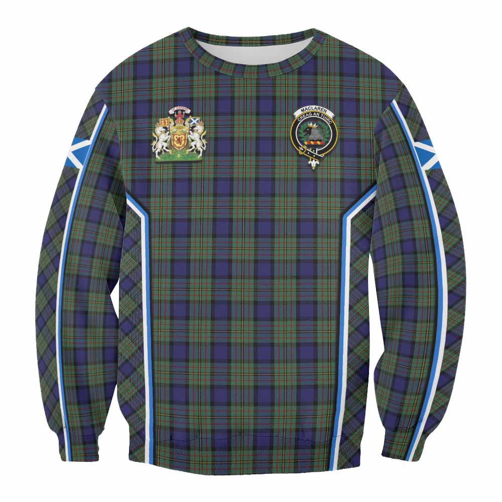 MacLaren (McLaren) Tartan Crest Sweatshirt Scotland Coat of Arm Flag Style - Tartan Vibes Clothing