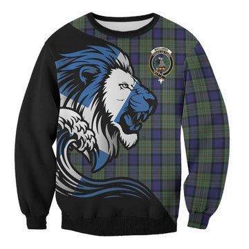 MacLaren (McLaren) Tartan Crest Sweatshirt Scottish Golden Lions Wave Flow