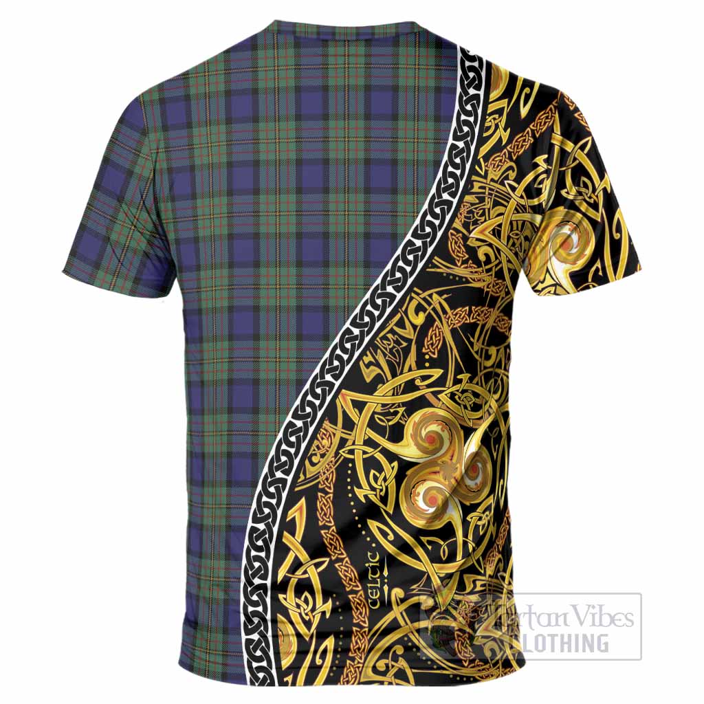 MacLaren (McLaren) Tartan Crest T-Shirt Celtic Knot and Triple Trickle Spiral Symbols