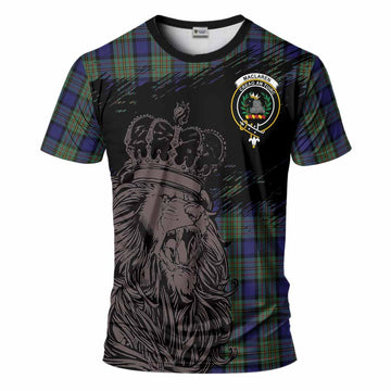 MacLaren (McLaren) Tartan Crest T-Shirt Crowned Lion Heritage Style