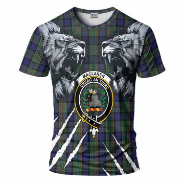 MacLaren (McLaren) Tartan Crest T-Shirt Ferocious Lion Style