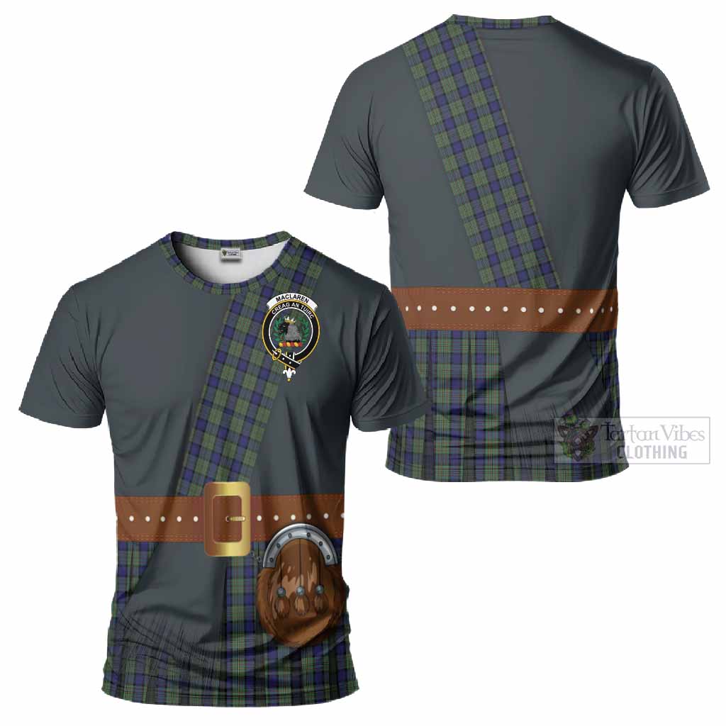 MacLaren (McLaren) Tartan Crest T-Shirt Kilt Costume Style