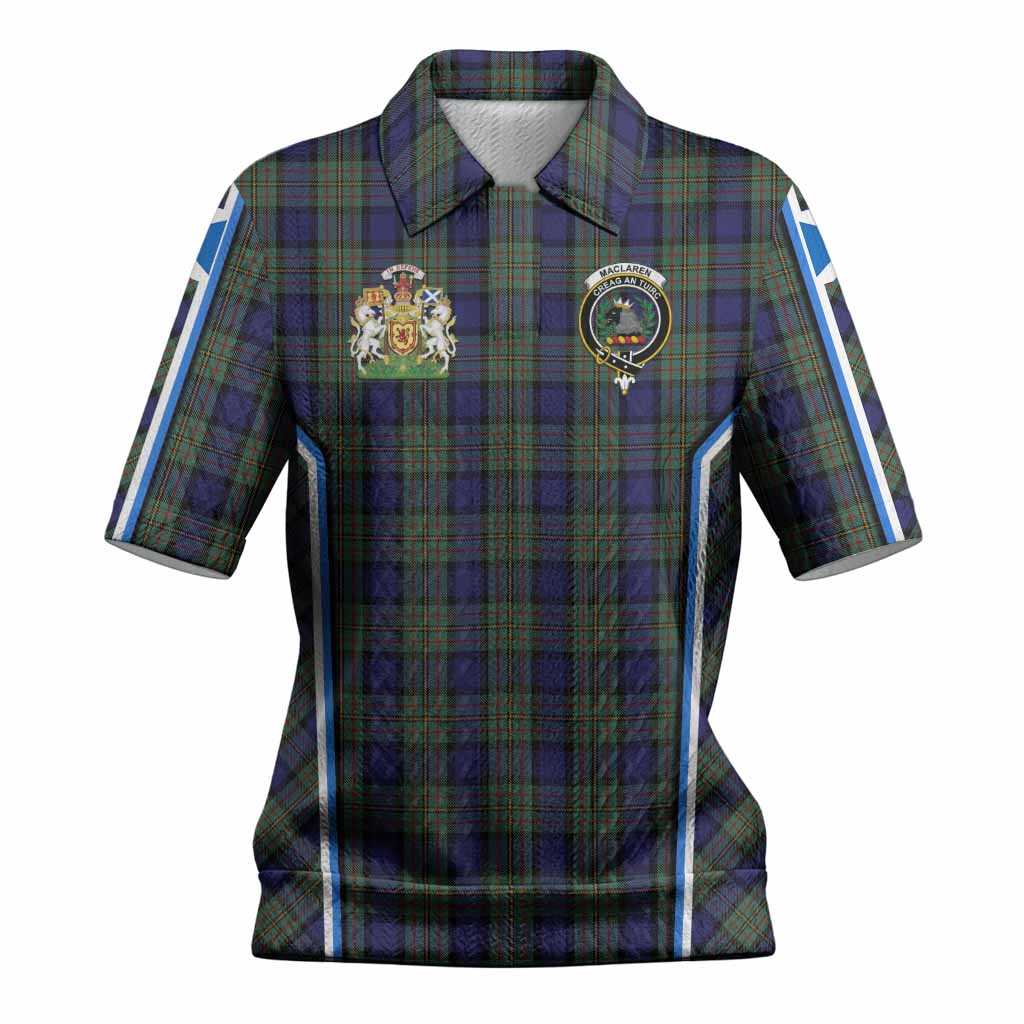 MacLaren (McLaren) Tartan Crest Women’s Polo Sweater Top Scotland Coat of Arm Flag Style