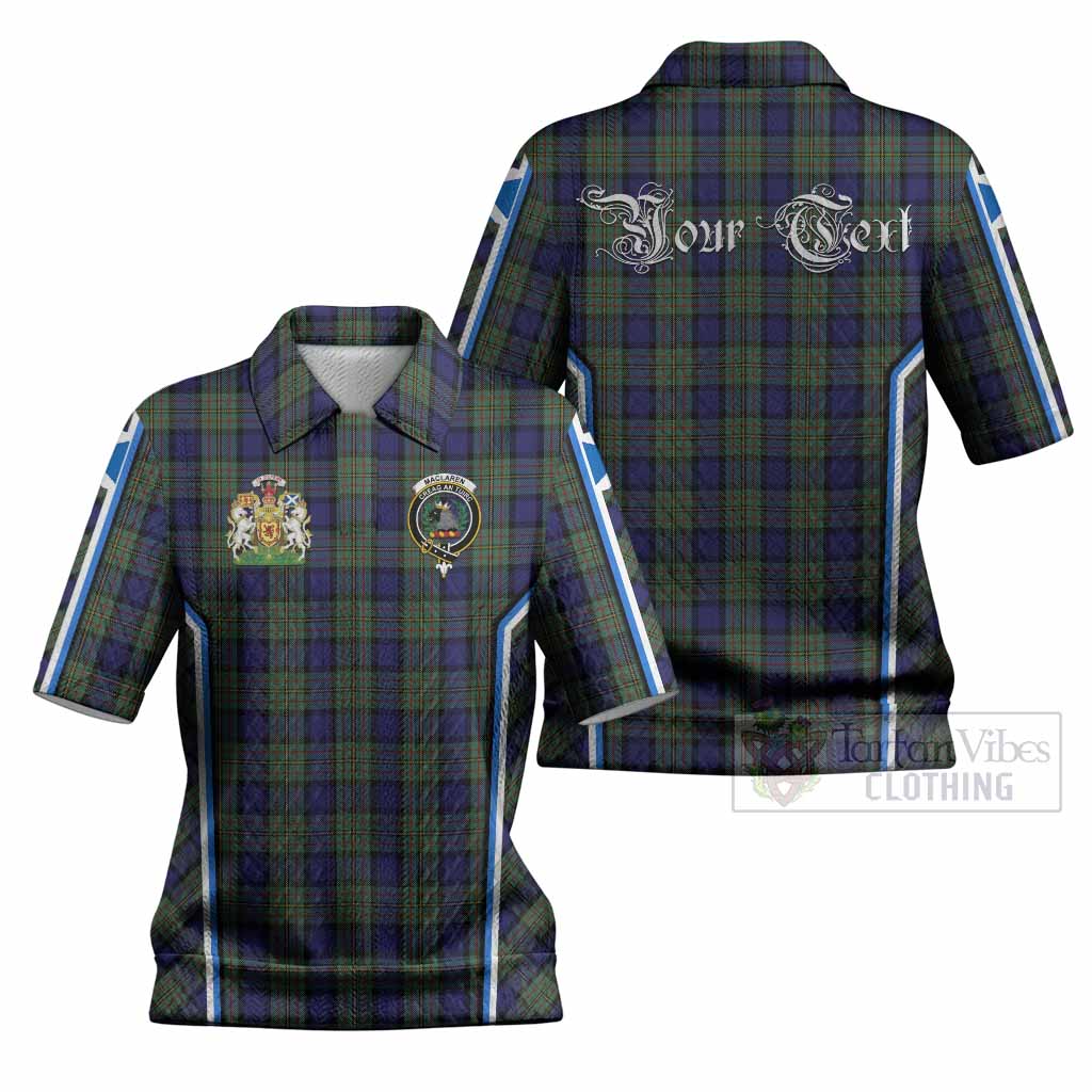 MacLaren (McLaren) Tartan Crest Women’s Polo Sweater Top Scotland Coat of Arm Flag Style