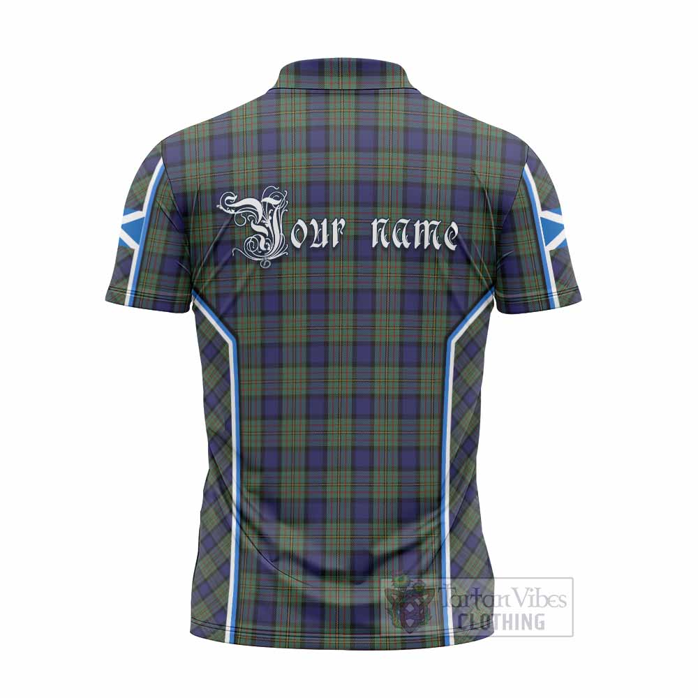MacLaren (McLaren) Tartan Crest Zipper Polo Shirt Scotland Coat of Arm Flag Style - Tartan Vibes Clothing