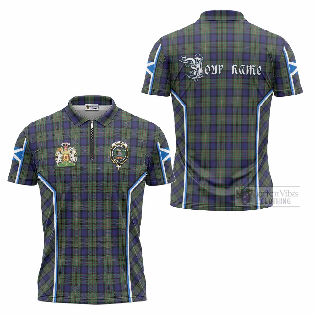 MacLaren (McLaren) Tartan Crest Zipper Polo Shirt Scotland Coat of Arm Flag Style - Tartan Vibes Clothing