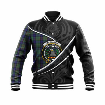 MacLaren (McLaren) Tartan Family Crest Baseball Jacket Celtic Scottish Thistle Floral