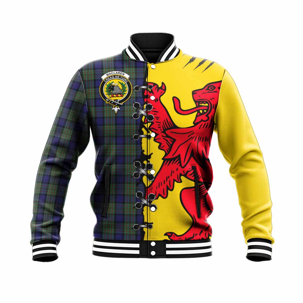 MacLaren (McLaren) Tartan Family Crest Baseball Jacket Lion Rampant Honor - Tartan Vibes Clothing