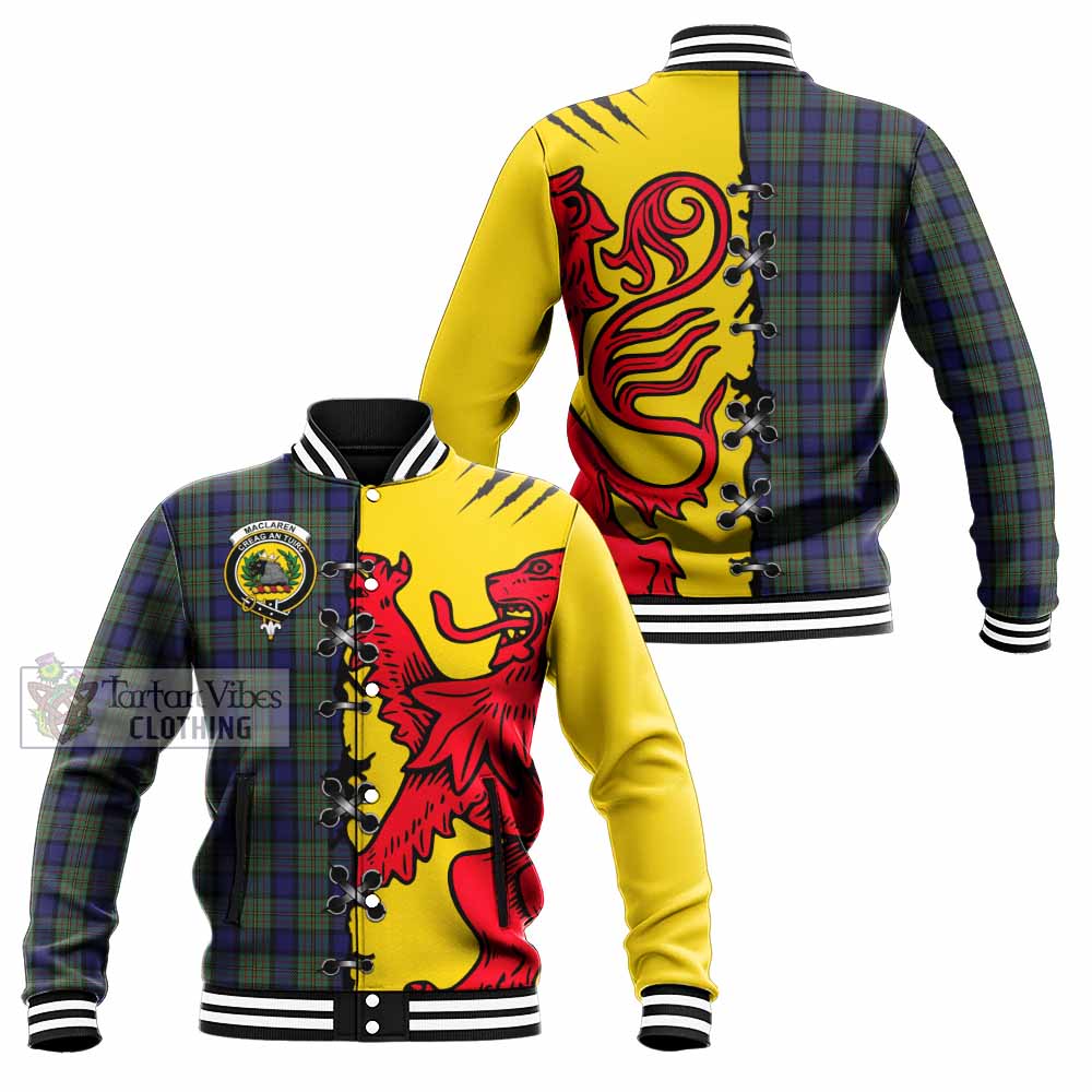 MacLaren (McLaren) Tartan Family Crest Baseball Jacket Lion Rampant Honor - Tartan Vibes Clothing