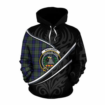 MacLaren (McLaren) Tartan Family Crest Cotton Hoodie Celtic Scottish Thistle Floral - Tartan Vibes Clothing