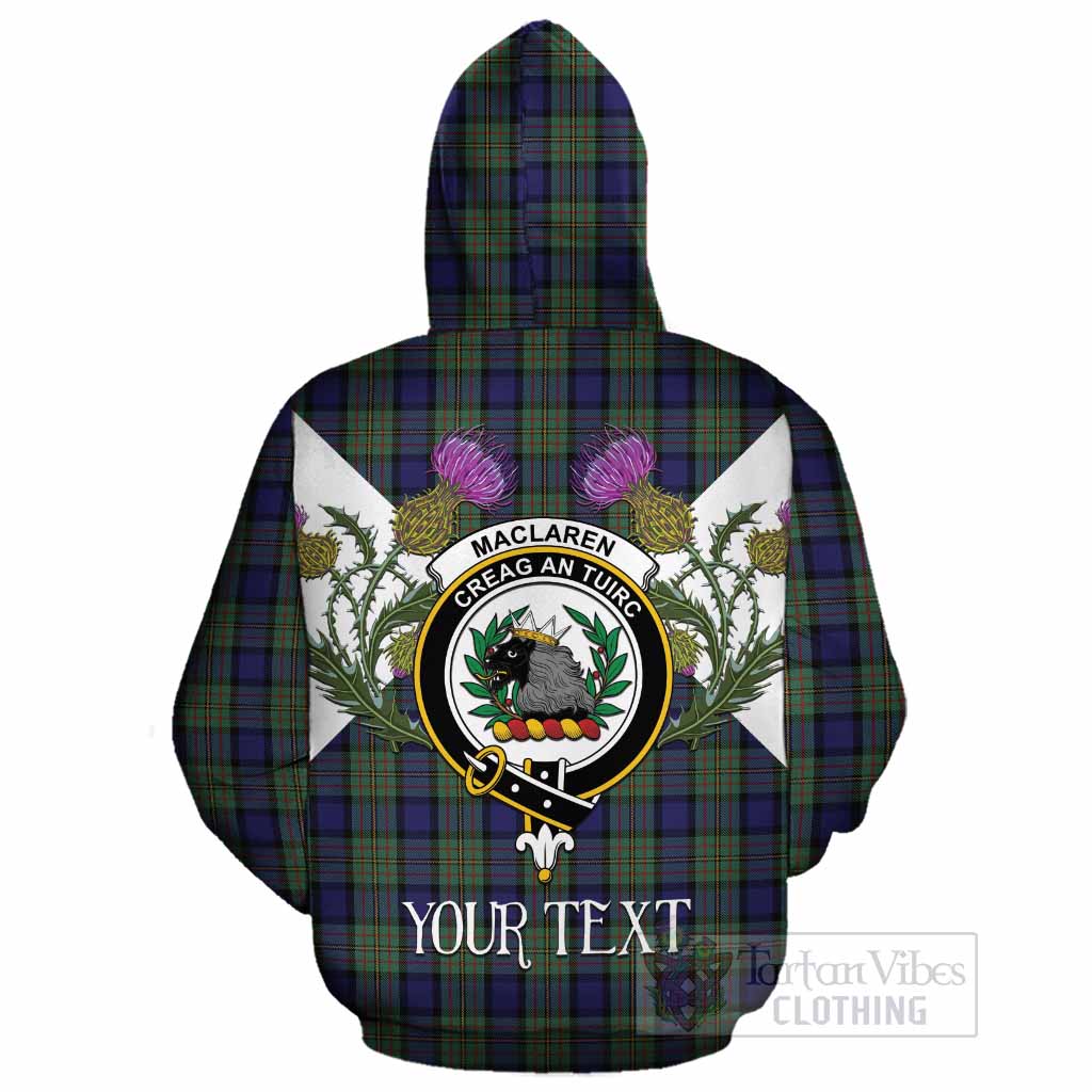 MacLaren (McLaren) Tartan Family Crest Cotton Hoodie Scottish Burns Night Thistle Floral