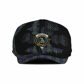 MacLaren (McLaren) Tartan Family Crest Flat Cap, Jeff Cap Scotland Thistle Floral