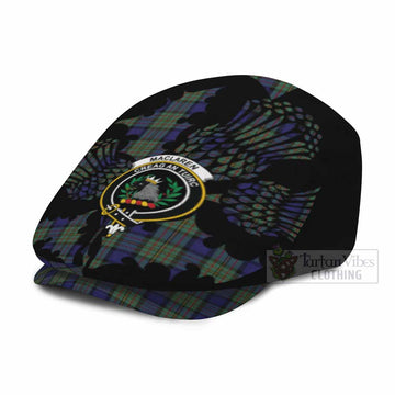 MacLaren (McLaren) Tartan Family Crest Flat Cap, Jeff Cap Scotland Thistle Floral
