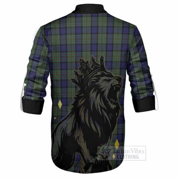 MacLaren (McLaren) Tartan Family Crest Ghillie Shirt Crowned Lion Roaring