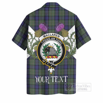 MacLaren (McLaren) Tartan Family Crest Hawaiian Shirt Scottish Burns Night Thistle Floral