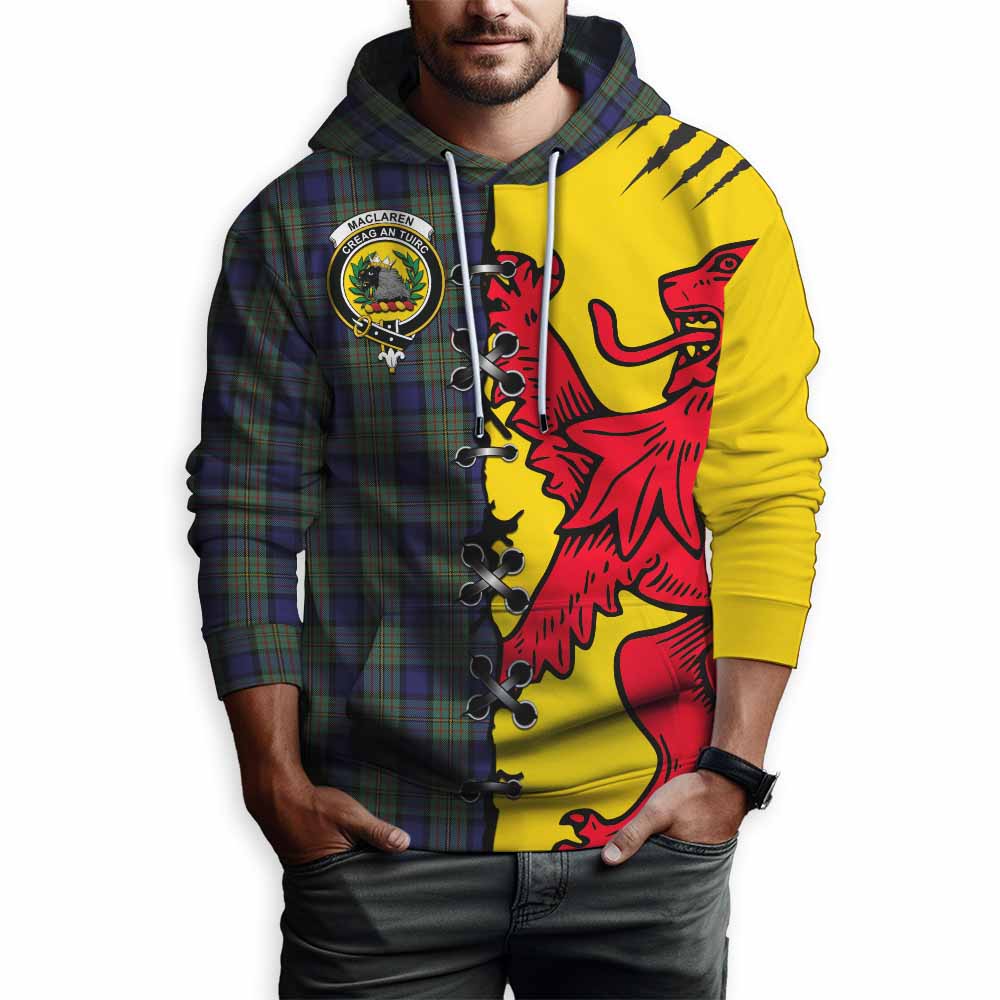 MacLaren (McLaren) Tartan Family Crest Hoodie Lion Rampant Honor - Tartan Vibes Clothing