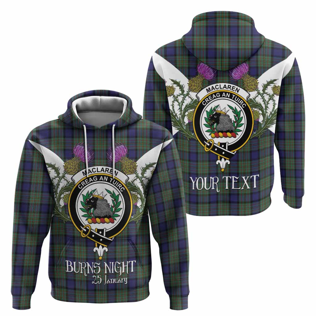 MacLaren (McLaren) Tartan Family Crest Hoodie Scottish Burns Night Thistle Floral